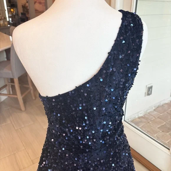 NEW Royal Blue Dress, Cobalt Blue, Dark Blue Velvet, Prom Dress, NWOT Size LG/14 - Picture 4 of 14